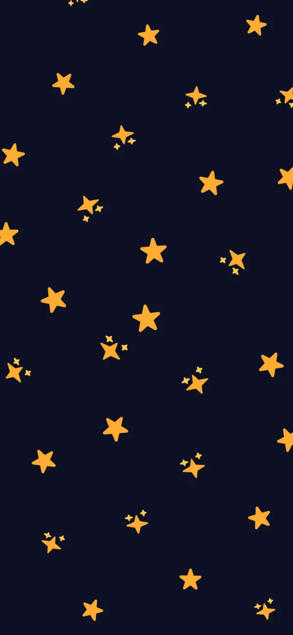Gold stars pattern repeated across a black phone wallpaper