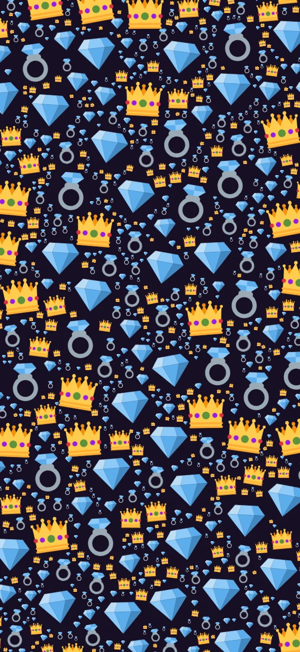 Jewel case pattern repeated across a black phone wallpaper