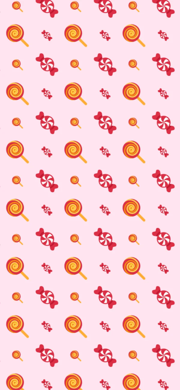 Bubblegum pattern repeated across a pink phone wallpaper