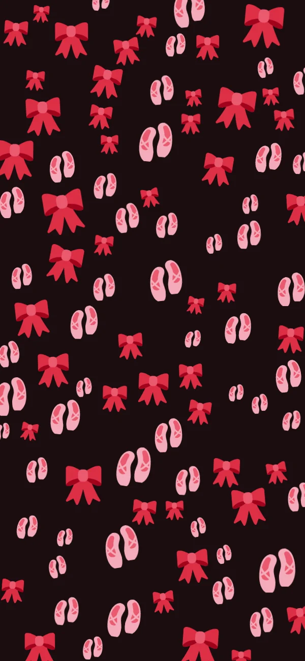 Rose bows pattern repeated across a pink phone wallpaper